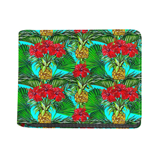 Pineapple Hibiscus Hawaii Pattern Print Bifold Wallet
