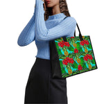 Pineapple Hibiscus Hawaii Pattern Print Canvas Tote Bag