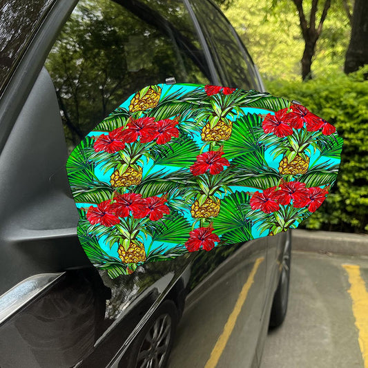 Pineapple Hibiscus Hawaii Pattern Print Car Side Mirror Covers