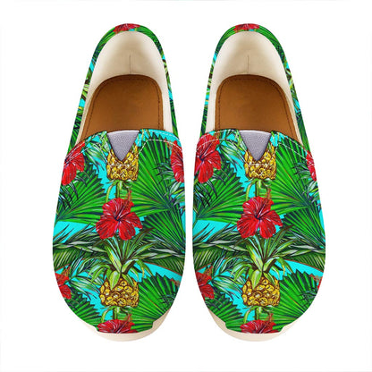 Pineapple Hibiscus Hawaii Pattern Print Casual Shoes