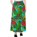 Pineapple Hibiscus Hawaii Pattern Print Chiffon Maxi Skirt