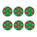 Pineapple Hibiscus Hawaii Pattern Print Coaster Set
