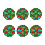 Pineapple Hibiscus Hawaii Pattern Print Coaster Set