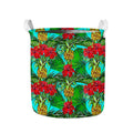 Pineapple Hibiscus Hawaii Pattern Print Collapsible Laundry Basket