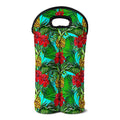 Pineapple Hibiscus Hawaii Pattern Print Double Neoprene Wine Tote