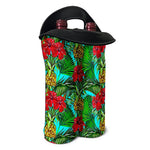 Pineapple Hibiscus Hawaii Pattern Print Double Neoprene Wine Tote