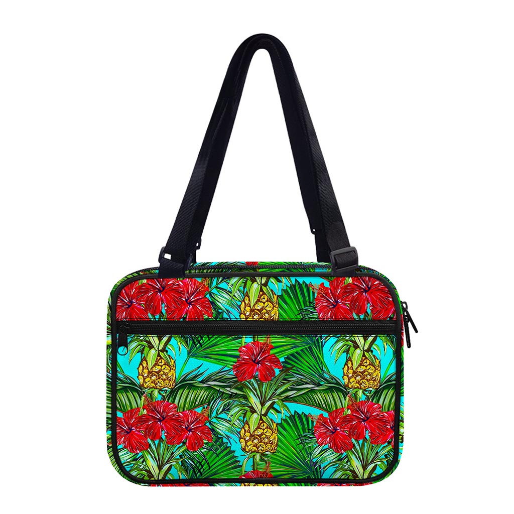 Pineapple Hibiscus Hawaii Pattern Print Double Strap Bible Bag