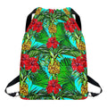 Pineapple Hibiscus Hawaii Pattern Print Drawstring Backpack