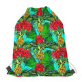 Pineapple Hibiscus Hawaii Pattern Print Drawstring Bag