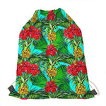 Pineapple Hibiscus Hawaii Pattern Print Drawstring Bag