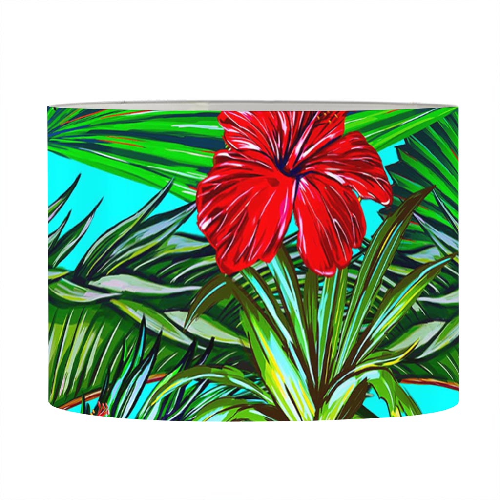 Pineapple Hibiscus Hawaii Pattern Print Drum Lamp Shade