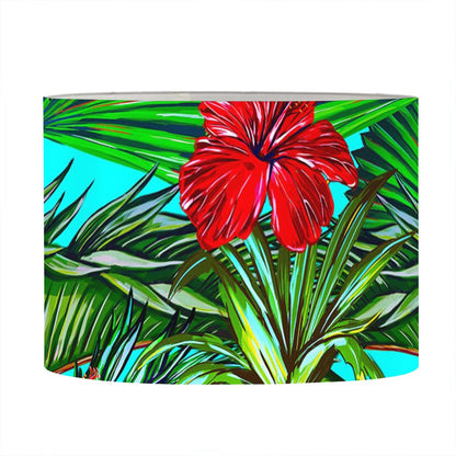 Pineapple Hibiscus Hawaii Pattern Print Drum Lamp Shade
