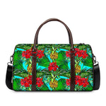 Pineapple Hibiscus Hawaii Pattern Print Duffle Bag