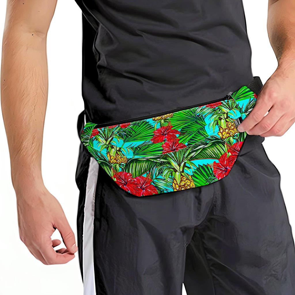 Pineapple Hibiscus Hawaii Pattern Print Fanny Pack