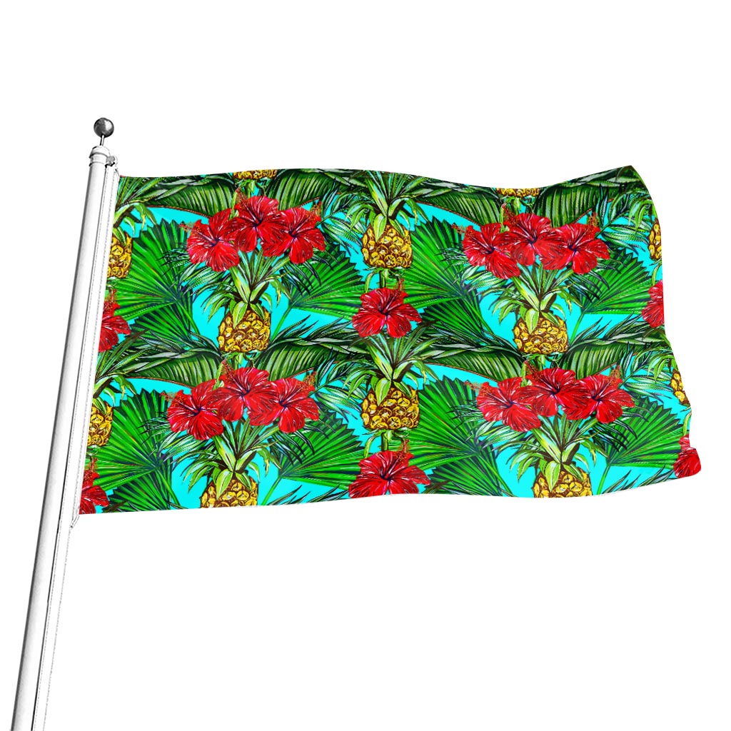 Pineapple Hibiscus Hawaii Pattern Print Flag