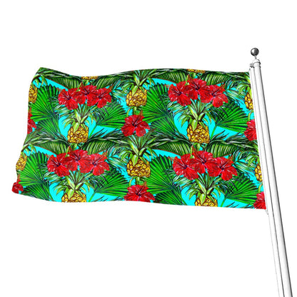 Pineapple Hibiscus Hawaii Pattern Print Flag