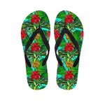 Pineapple Hibiscus Hawaii Pattern Print Flip Flops