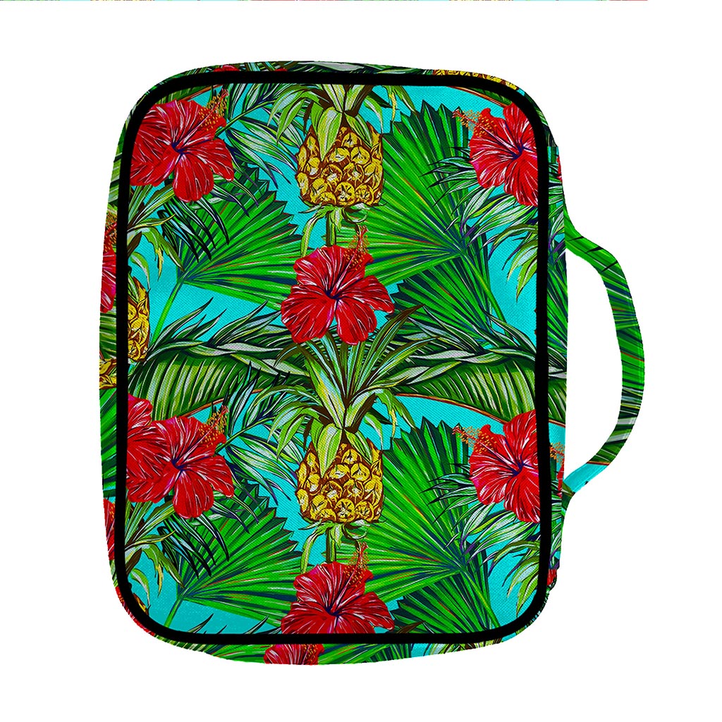 Pineapple Hibiscus Hawaii Pattern Print Front Pocket Bible Bag