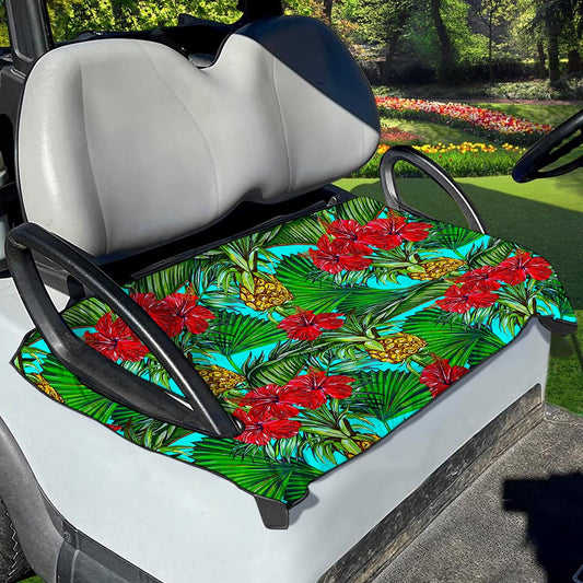 Pineapple Hibiscus Hawaii Pattern Print Golf Cart Seat Cover