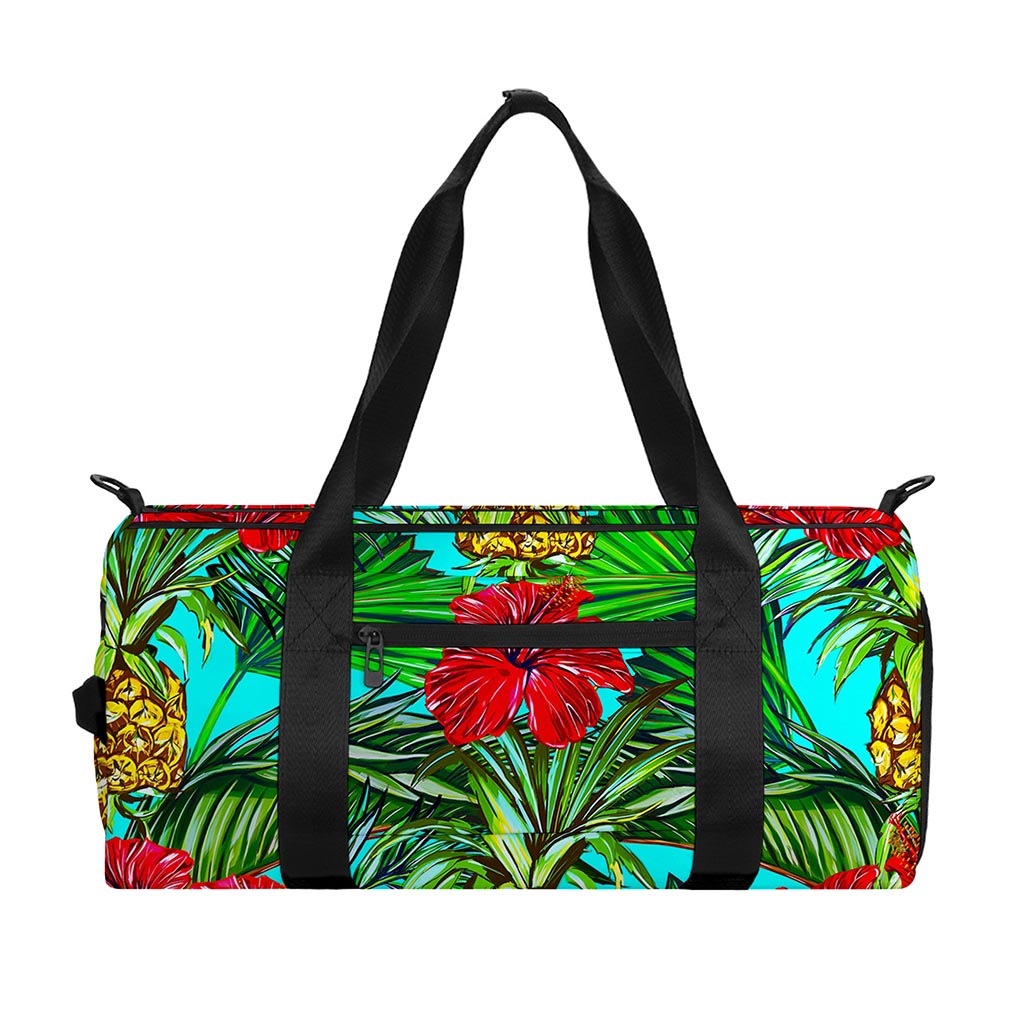 Pineapple Hibiscus Hawaii Pattern Print Gym Bag