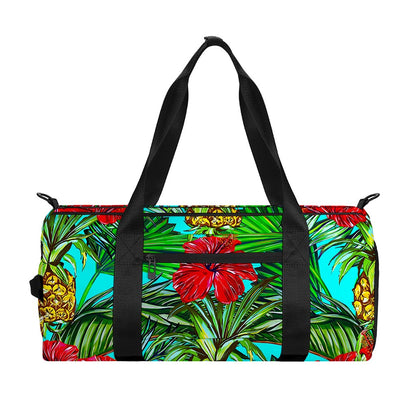 Pineapple Hibiscus Hawaii Pattern Print Gym Bag