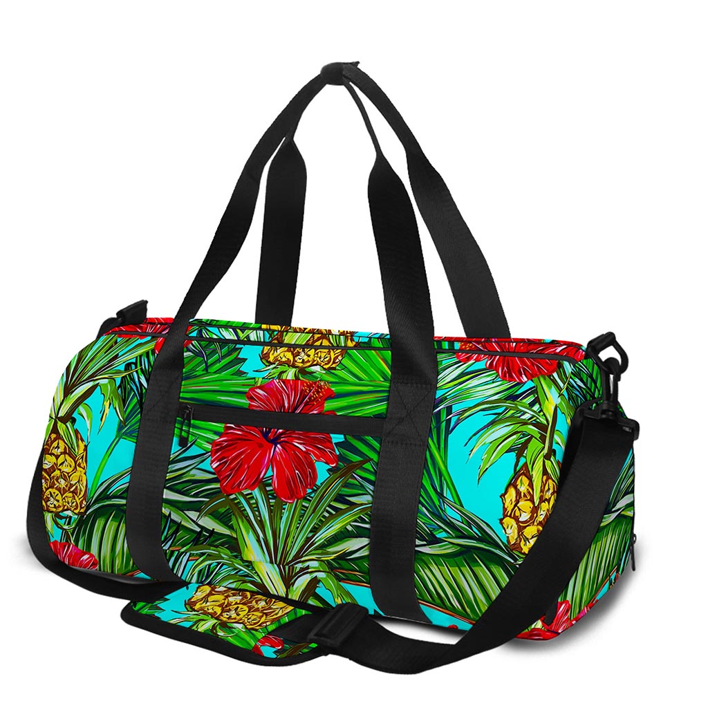 Pineapple Hibiscus Hawaii Pattern Print Gym Bag