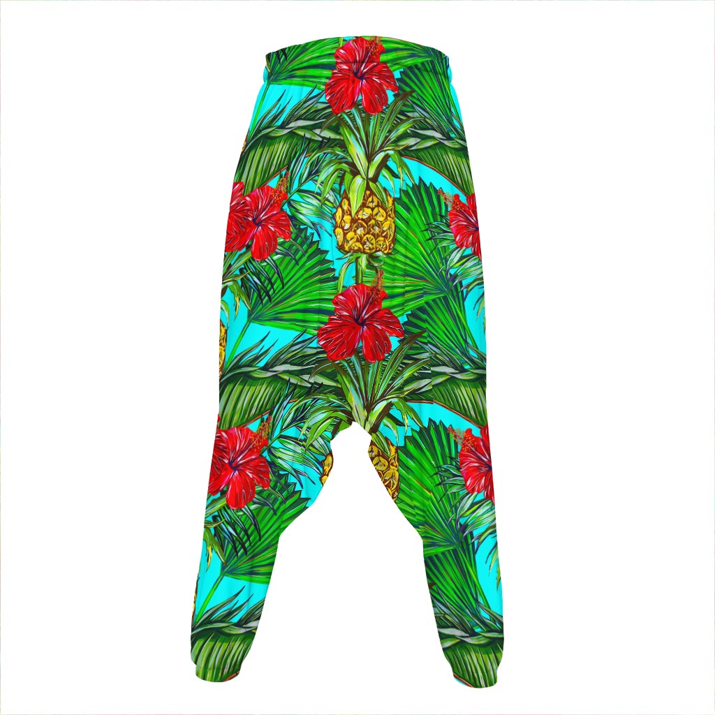Pineapple Hibiscus Hawaii Pattern Print Hammer Pants