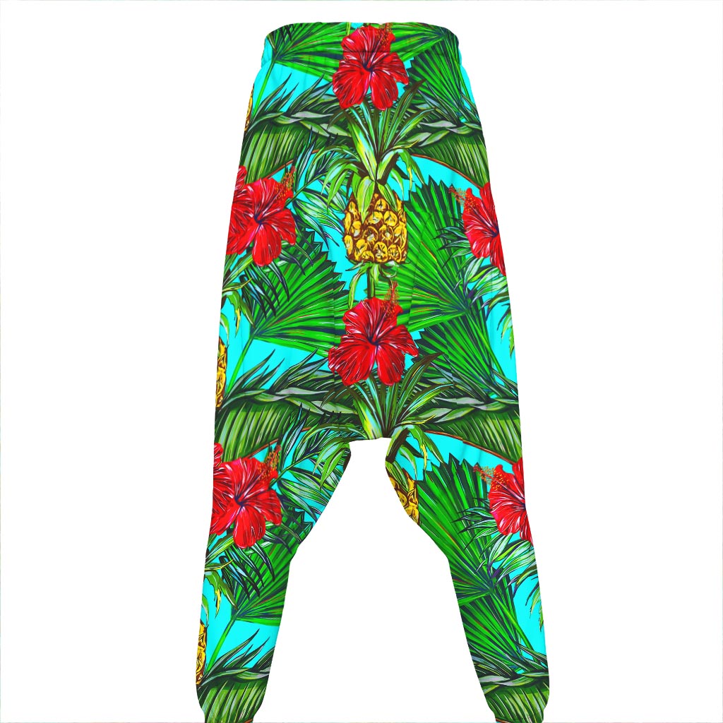 Pineapple Hibiscus Hawaii Pattern Print Hammer Pants