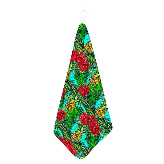 Pineapple Hibiscus Hawaii Pattern Print Hand Towel