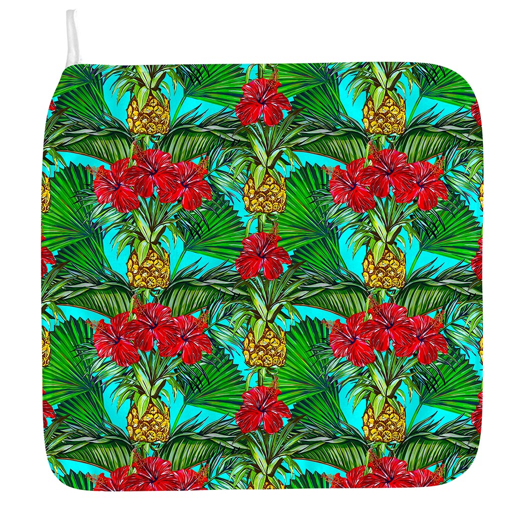 Pineapple Hibiscus Hawaii Pattern Print Hand Towel