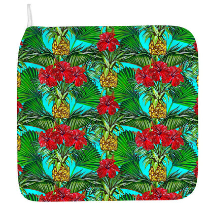 Pineapple Hibiscus Hawaii Pattern Print Hand Towel