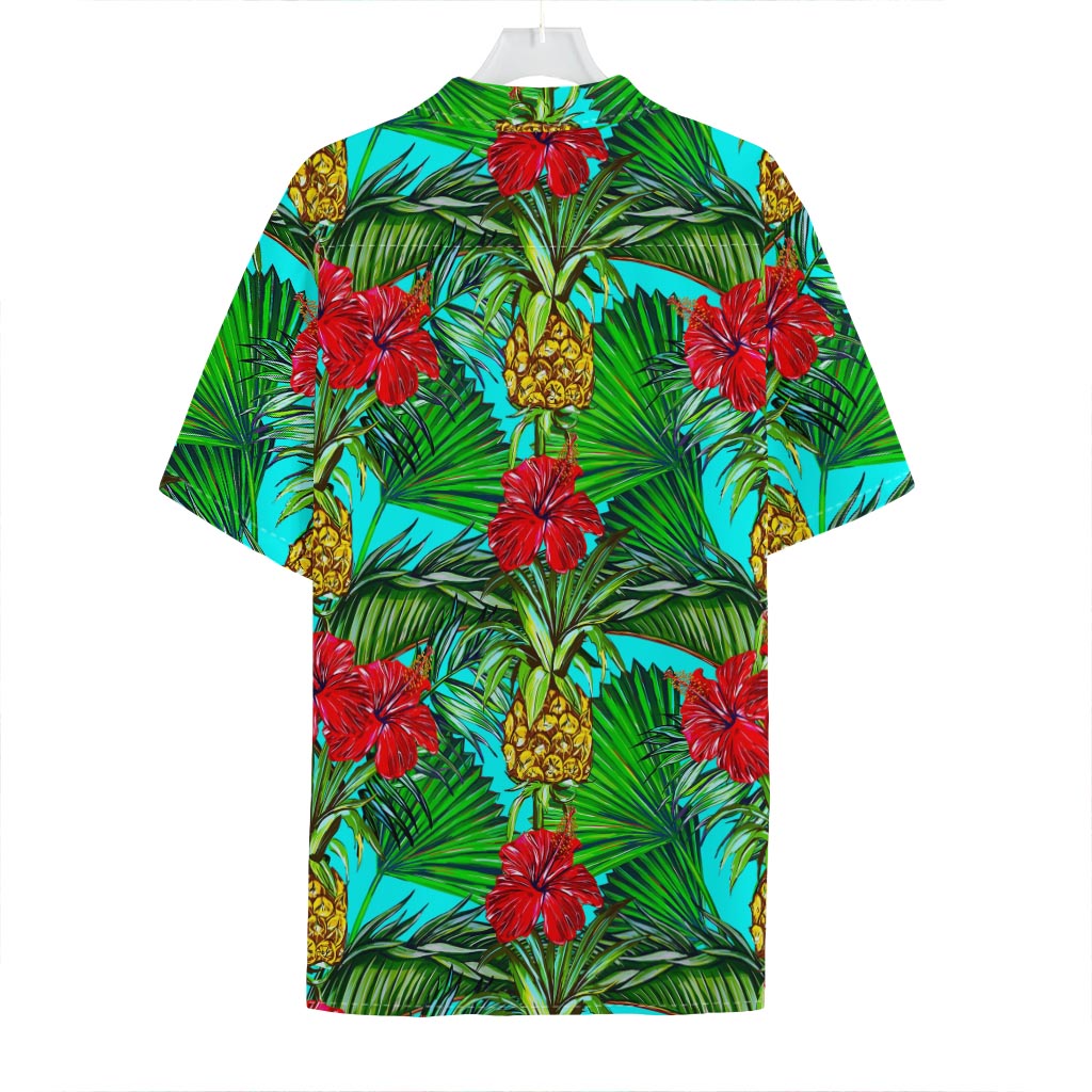 Pineapple Hibiscus Hawaii Pattern Print Hawaiian Shirt