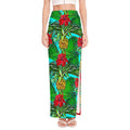 Pineapple Hibiscus Hawaii Pattern Print High Slit Maxi Skirt