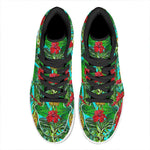 Pineapple Hibiscus Hawaii Pattern Print High Top Leather Sneakers