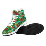 Pineapple Hibiscus Hawaii Pattern Print High Top Leather Sneakers