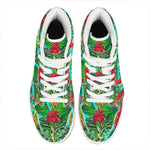 Pineapple Hibiscus Hawaii Pattern Print High Top Leather Sneakers