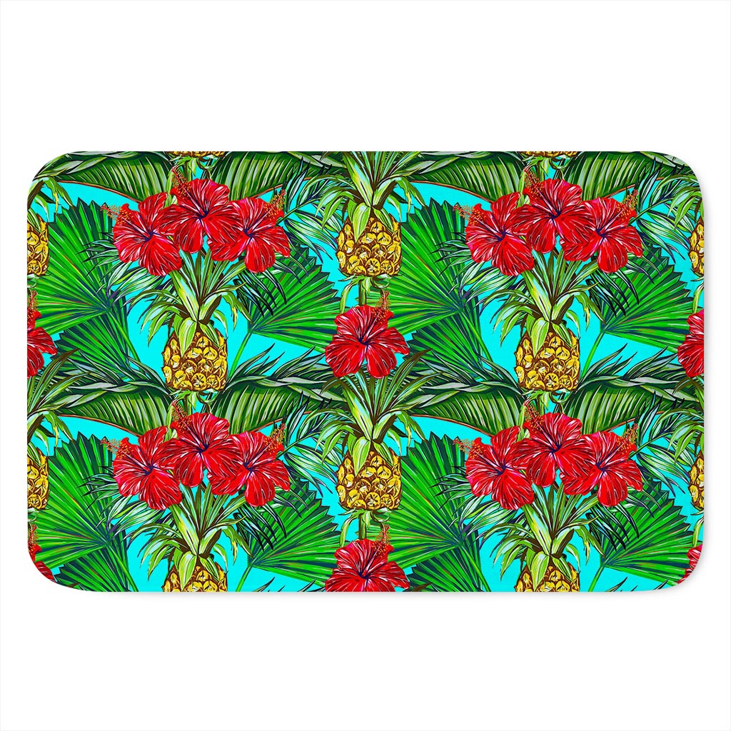 Pineapple Hibiscus Hawaii Pattern Print Indoor Door Mat