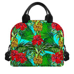 Pineapple Hibiscus Hawaii Pattern Print Insulated Lunch Bag