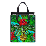Pineapple Hibiscus Hawaii Pattern Print Insulated Lunch Tote