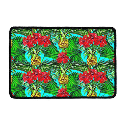 Pineapple Hibiscus Hawaii Pattern Print Kitchen Mat