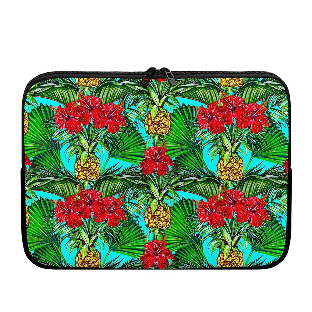 Pineapple Hibiscus Hawaii Pattern Print Laptop Sleeve