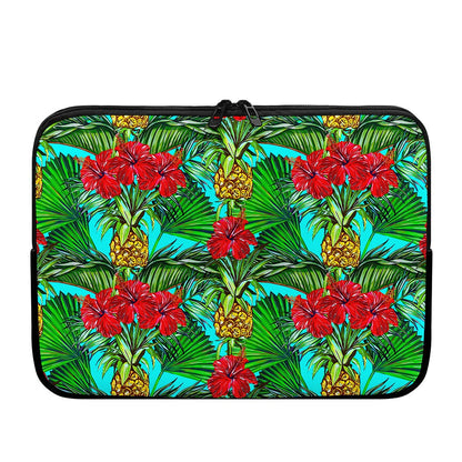 Pineapple Hibiscus Hawaii Pattern Print Laptop Sleeve