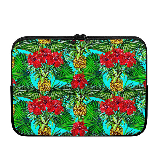 Pineapple Hibiscus Hawaii Pattern Print Laptop Sleeve