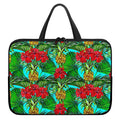 Pineapple Hibiscus Hawaii Pattern Print Laptop Sleeve With Handle