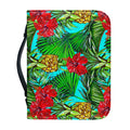 Pineapple Hibiscus Hawaii Pattern Print Leather Bible Cover