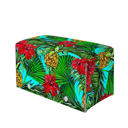 Pineapple Hibiscus Hawaii Pattern Print Leather Tissue Box Cover