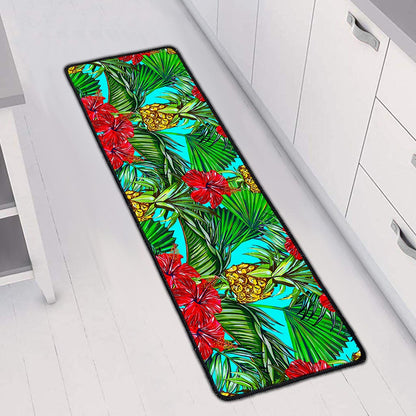 Pineapple Hibiscus Hawaii Pattern Print Long Kitchen Mat