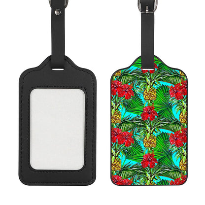 Pineapple Hibiscus Hawaii Pattern Print Luggage Tag