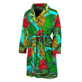 Pineapple Hibiscus Hawaii Pattern Print Men's Bathrobe