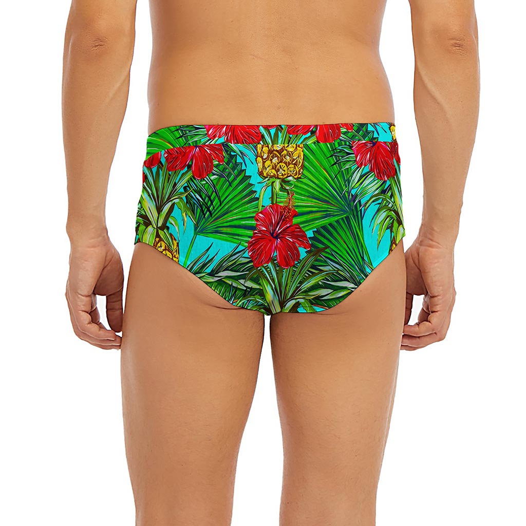 Pineapple Hibiscus Hawaii Pattern Print Men's Briefs